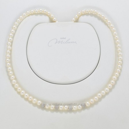 Collana Miluna girocollo perle e oro PCL1838 4-4,5