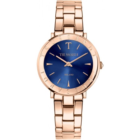 Trussardi orologio Donna Oro Rosa T-Vision R2453115505 Quadrante Blu 