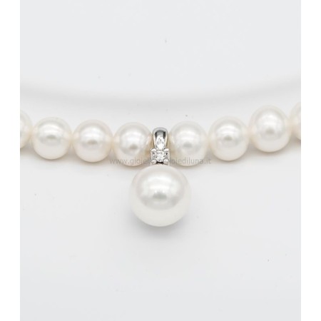 Collana Miluna Girocollo Perla e Diamanti Sposa PCL5528 perle pendente